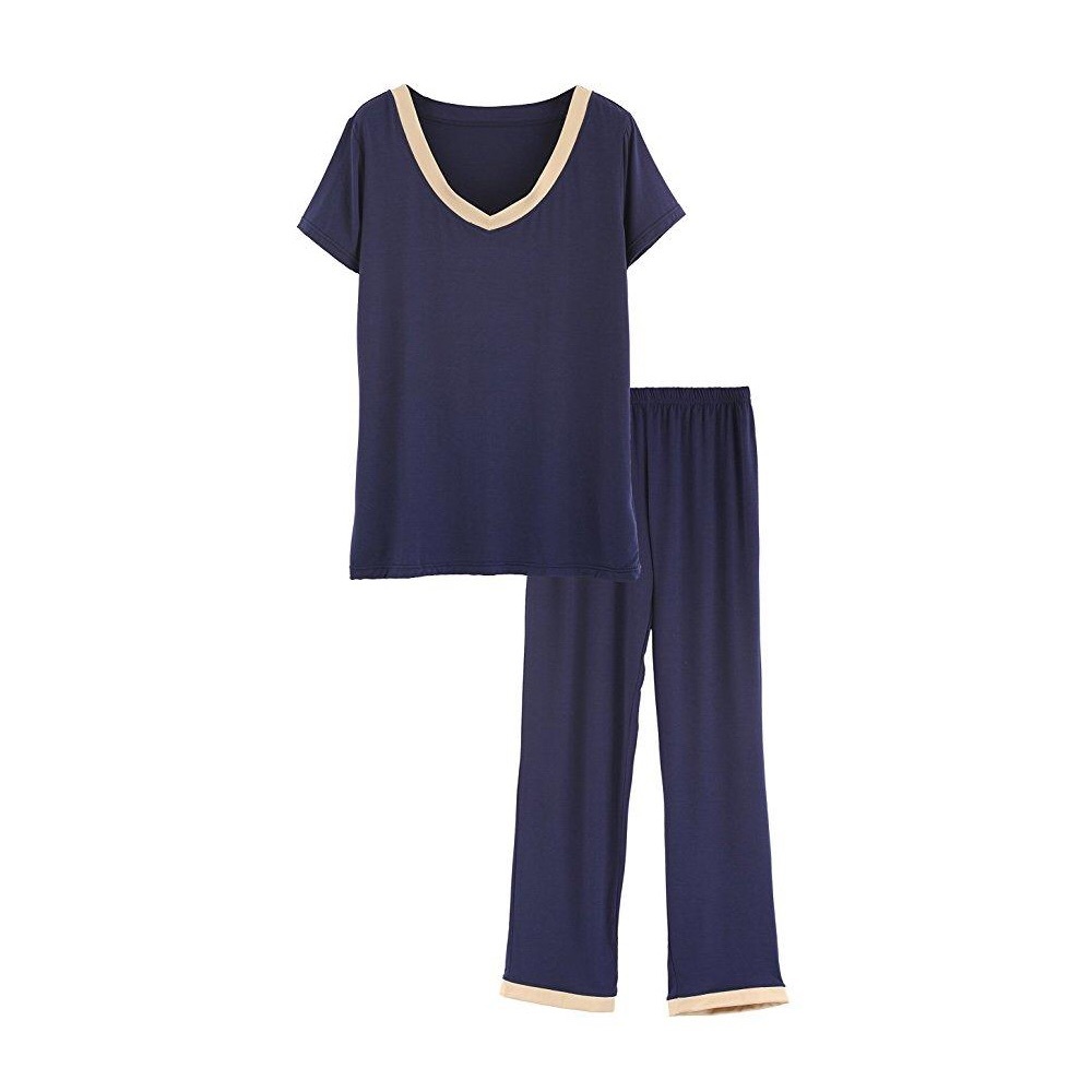 V-Neck Sleepwear Short SLV Top Pants Pajama Set